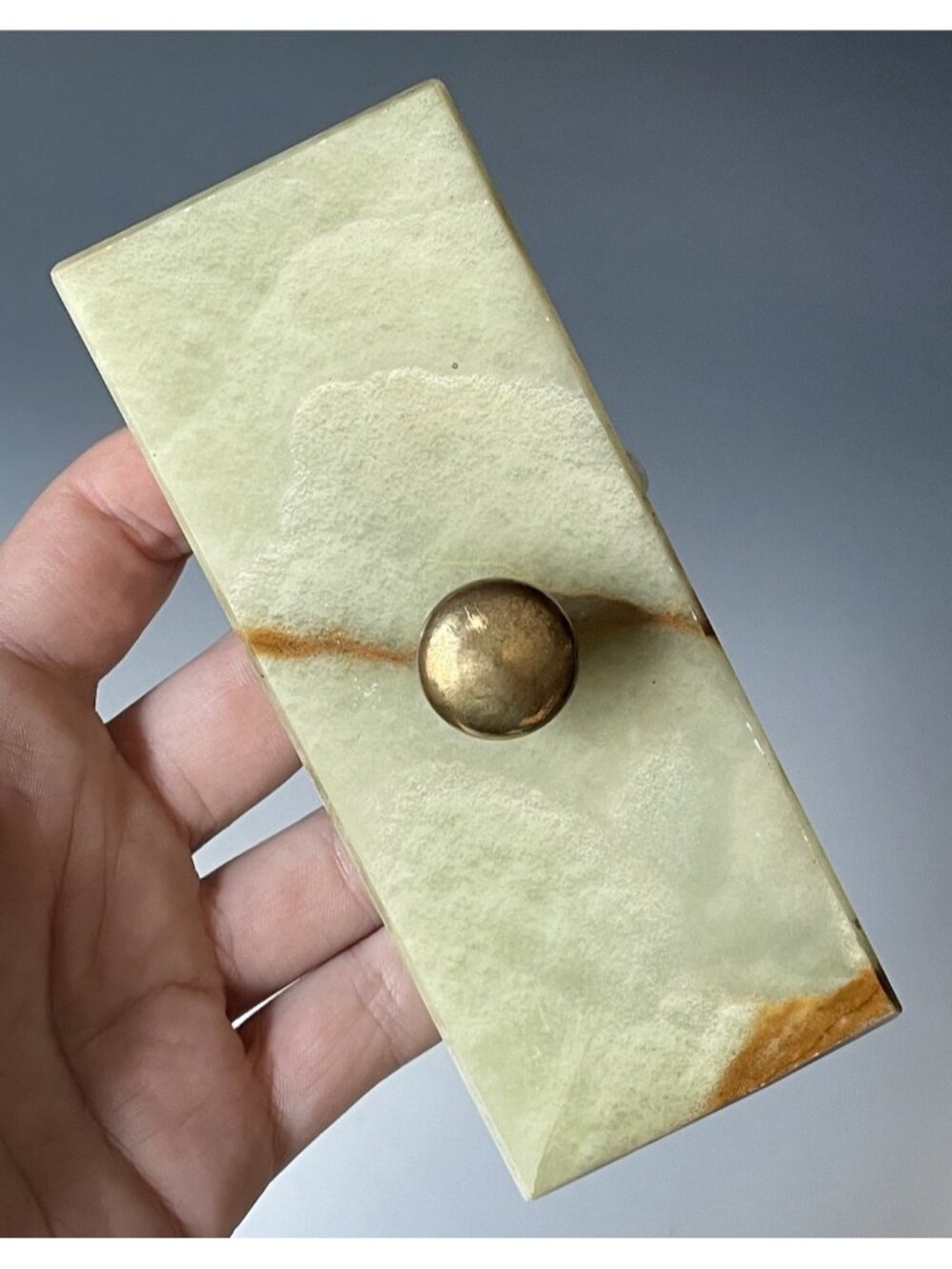 Antique Vintage Alabaster Brass Ink Blotter Writing Tool Deco Regency Mid Modern